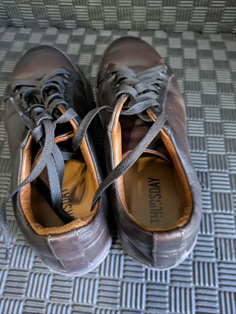 Thursday Everyday Shoes Mens Size 9.5 Brown Leather Casual Sneakers Handmade - Picture 6 of 6